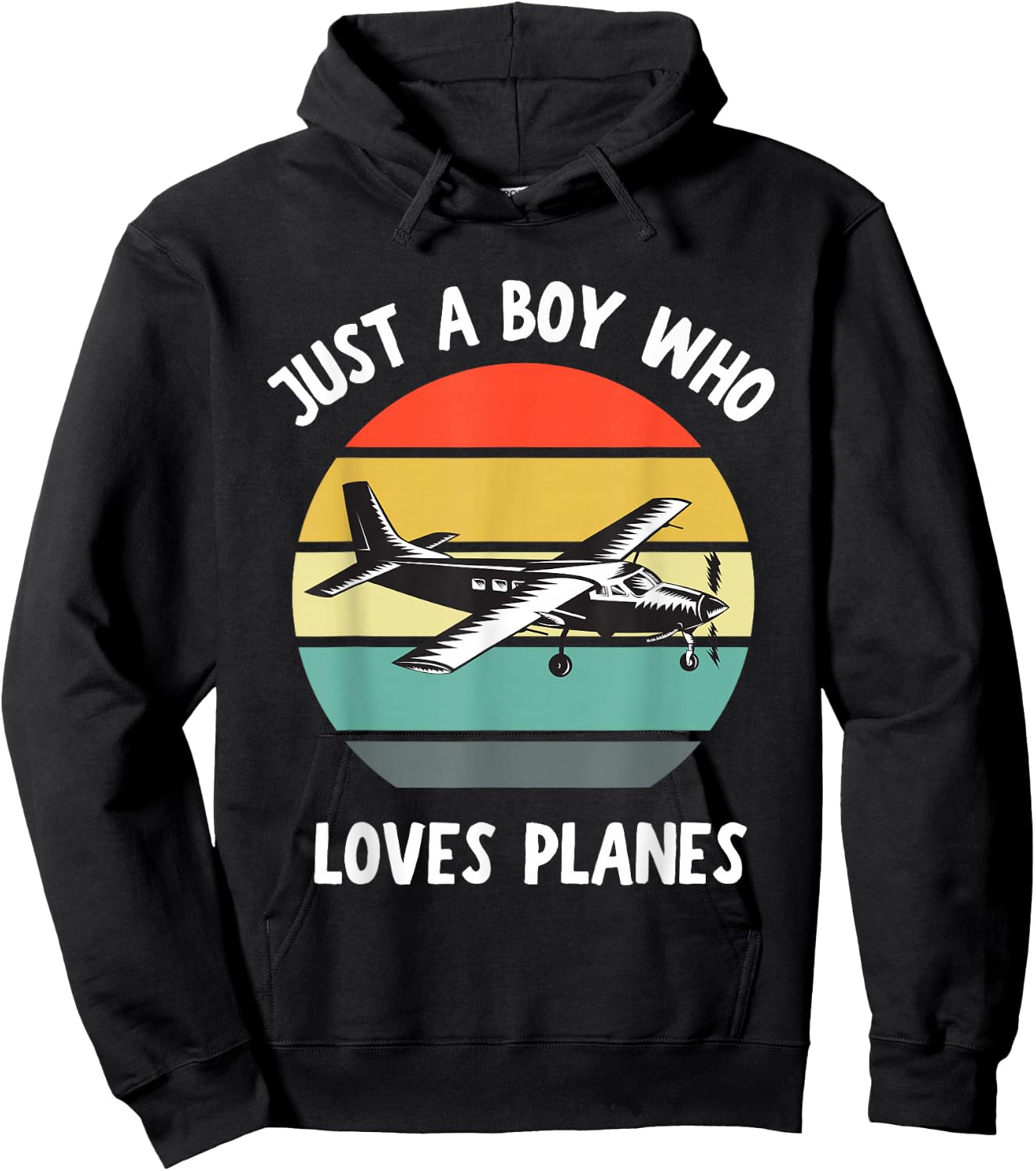Just A Boy Who Loves Airplanes Funny Kids Toddler Baby 5T 4T Hoodie - Hoodie | Black