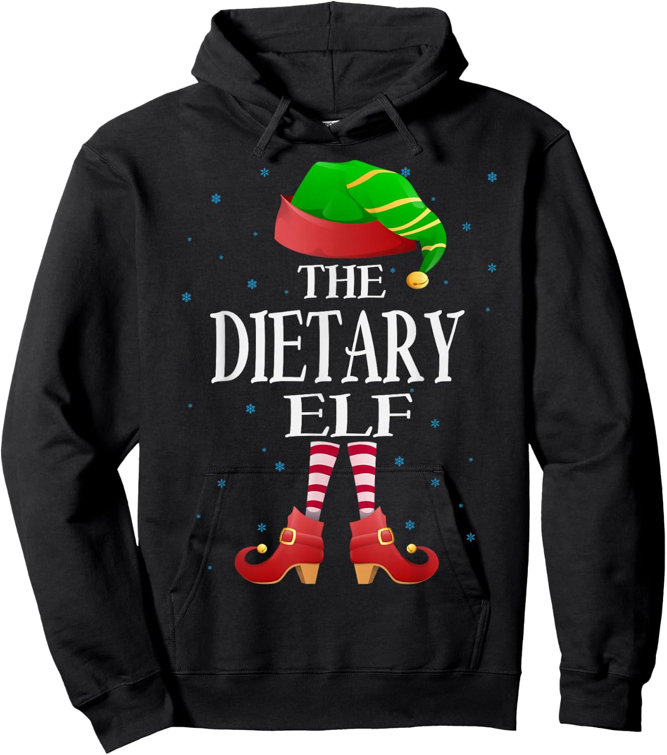 Dietary Elf Funny Matching Pajama Group Christmas Women Hoodie - Hoodie | Black