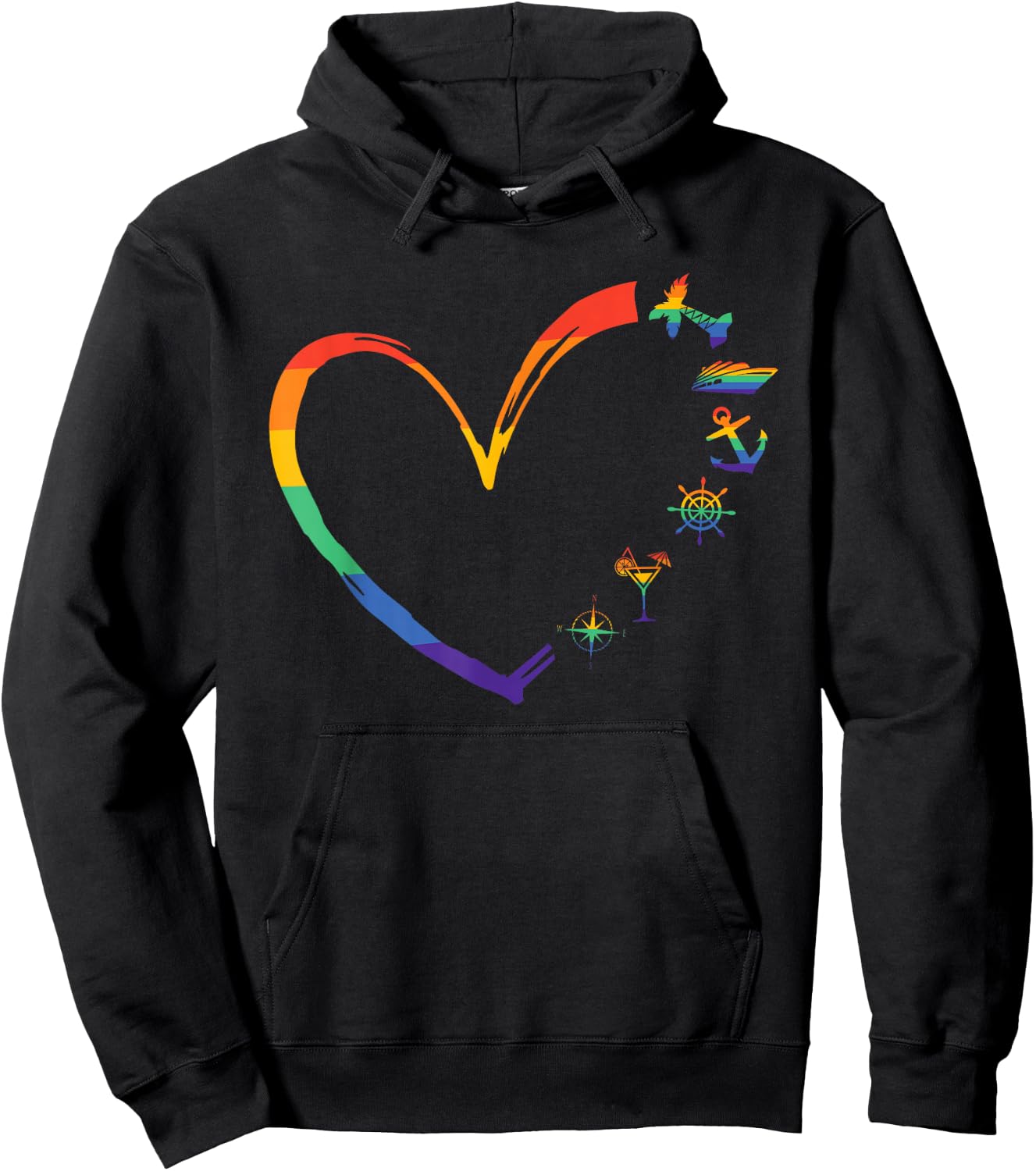 LQBTQ Gay Pride Cruise Outfit Rainbow Cruise Item No Hoodie - Hoodie | Black