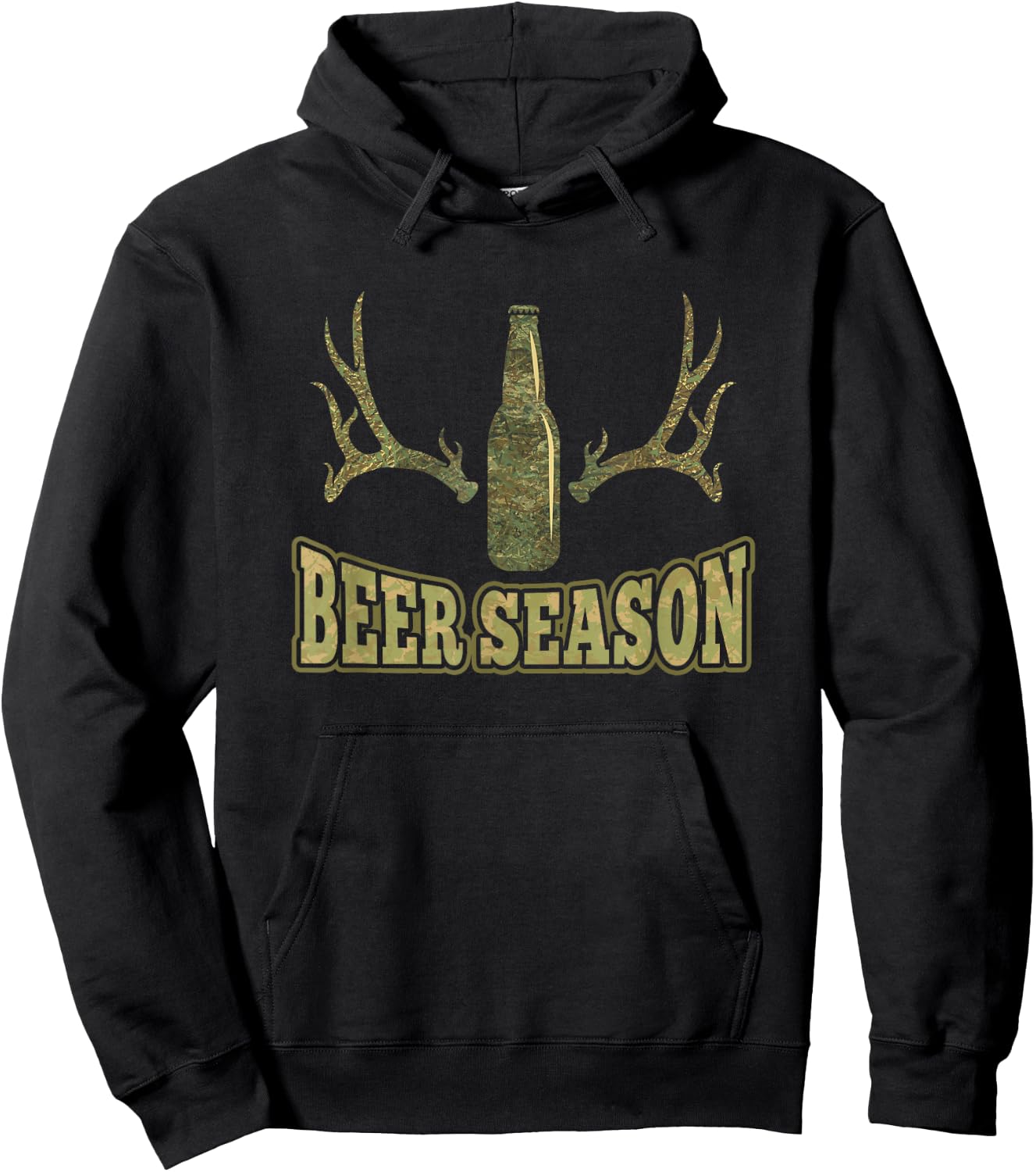 Beer Season Design Funny Camo Deer Hunting Pun For Hunters Hoodie - Hoodie | Black