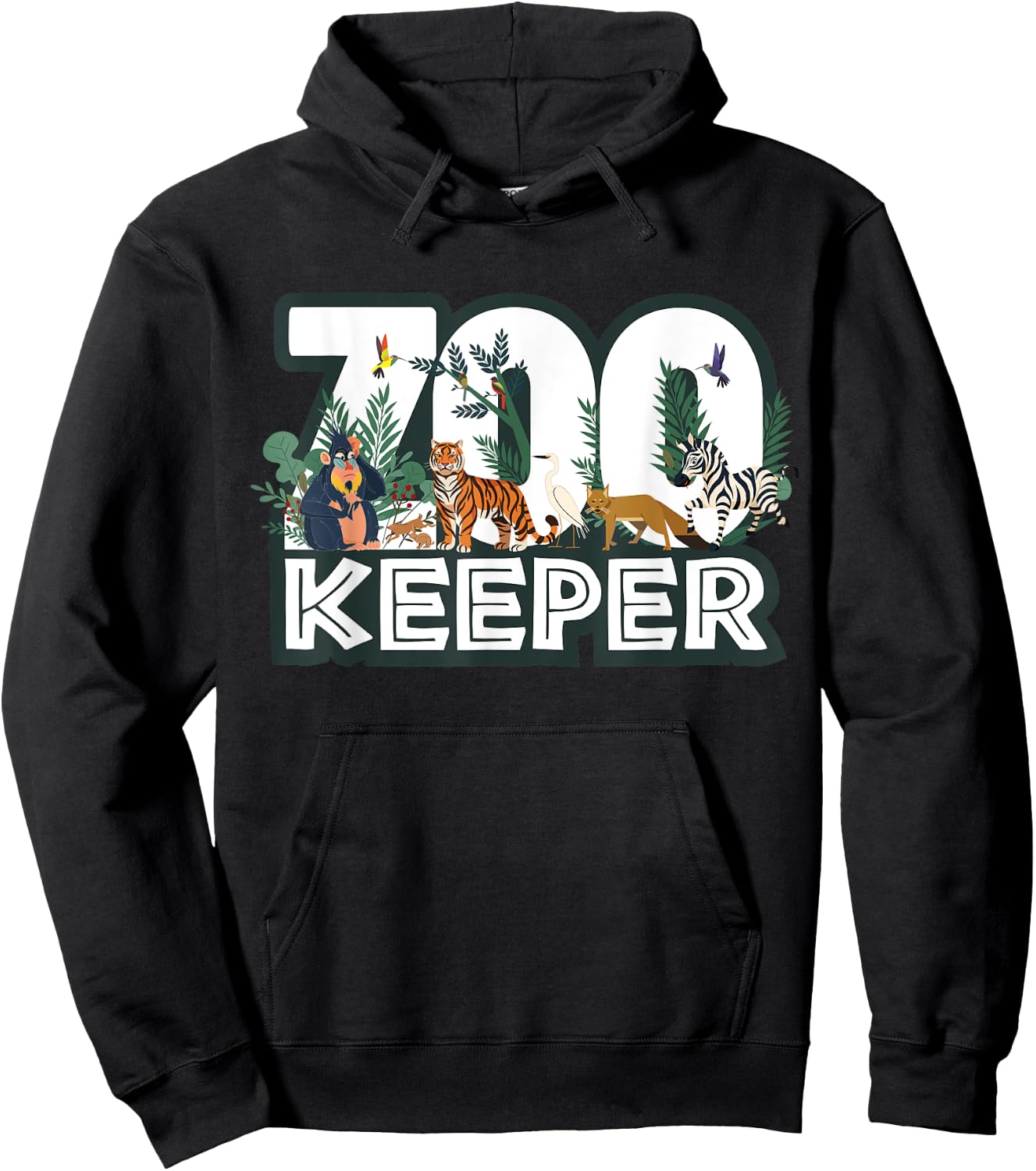 Zookeeper Wild woods jungle Tropical Forest Animals Theme Hoodie - Hoodie | Black