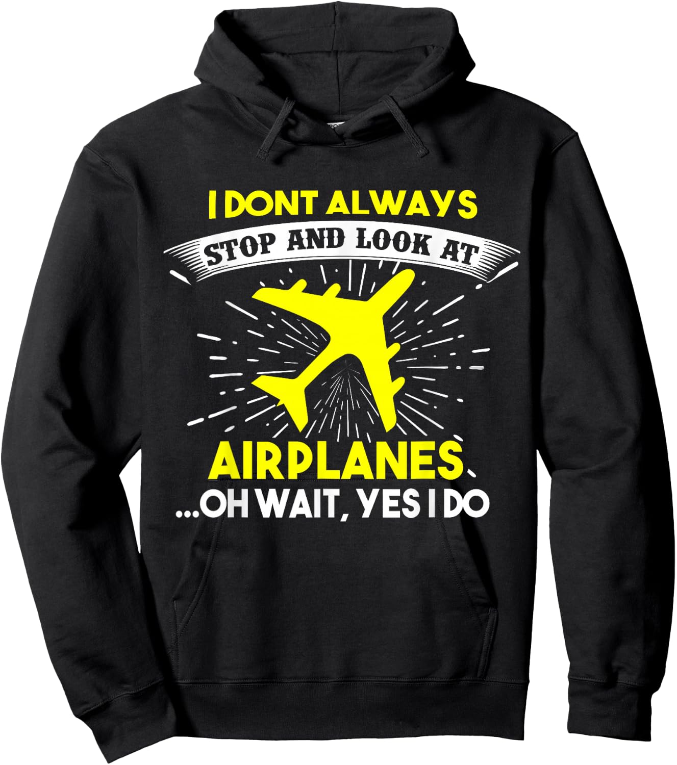 Ich staibe nicht immer stehen und schaue mir Flugzeuge an Hoodie - Hoodie | Black