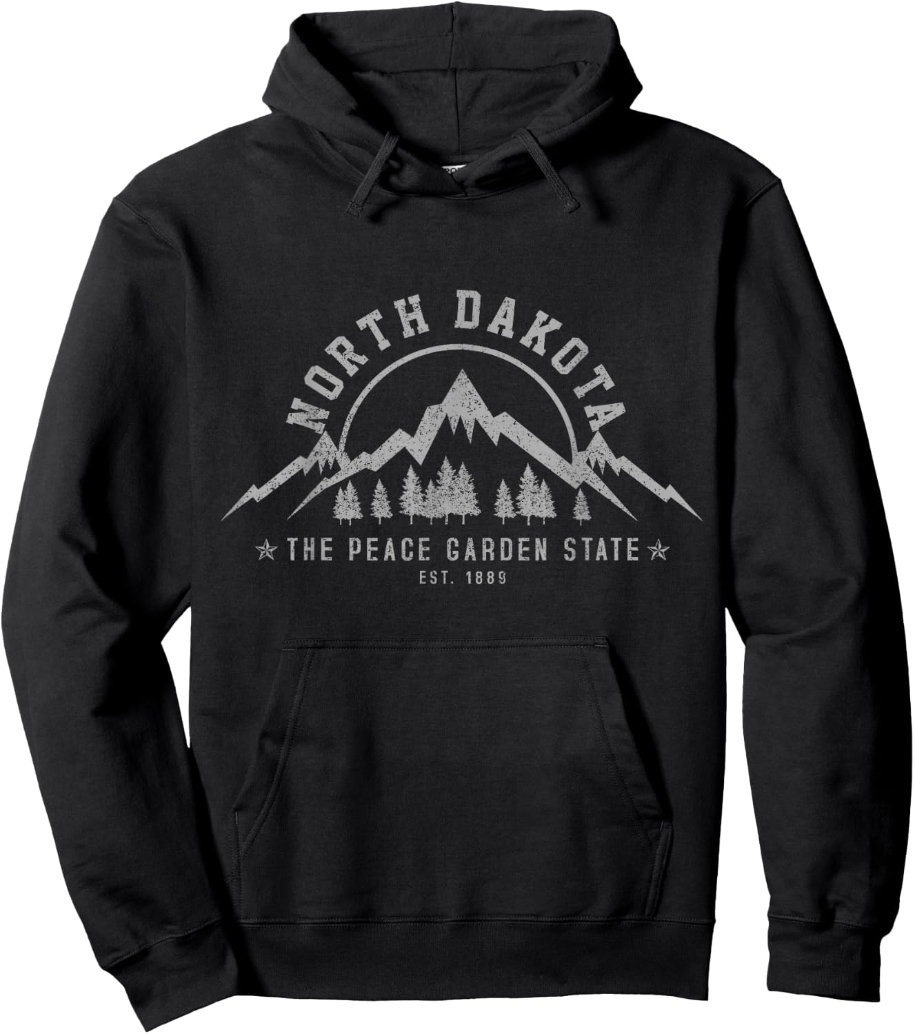 North Dakota Est. 1889 USA America Souvenir Hoodie - Hoodie | Black