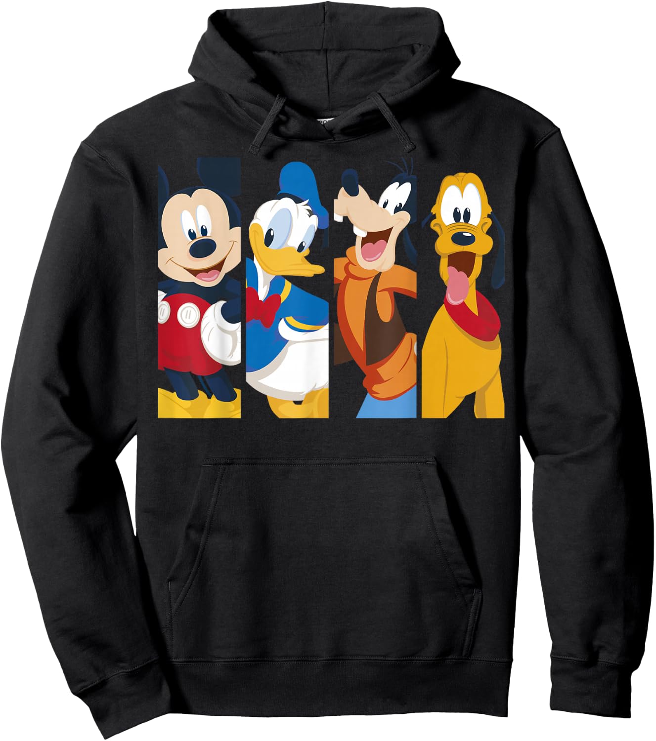 Disney Mickey and Friends Group Shot Panels Hoodie - Hoodie | Black