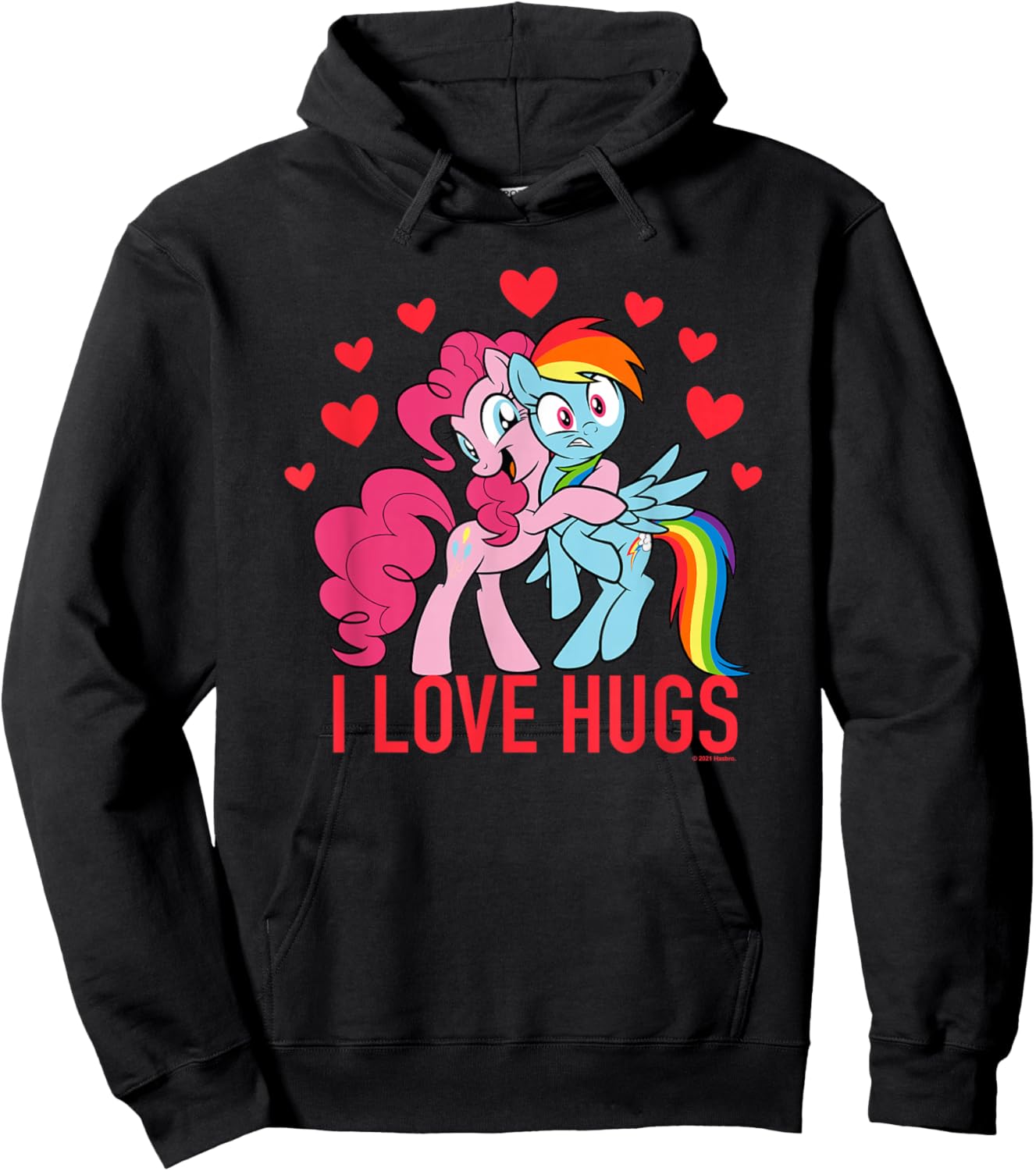 My Little Pony Valentine's Day Pinkie Pie Rainbow Dash Hugs Hoodie - Hoodie | Black