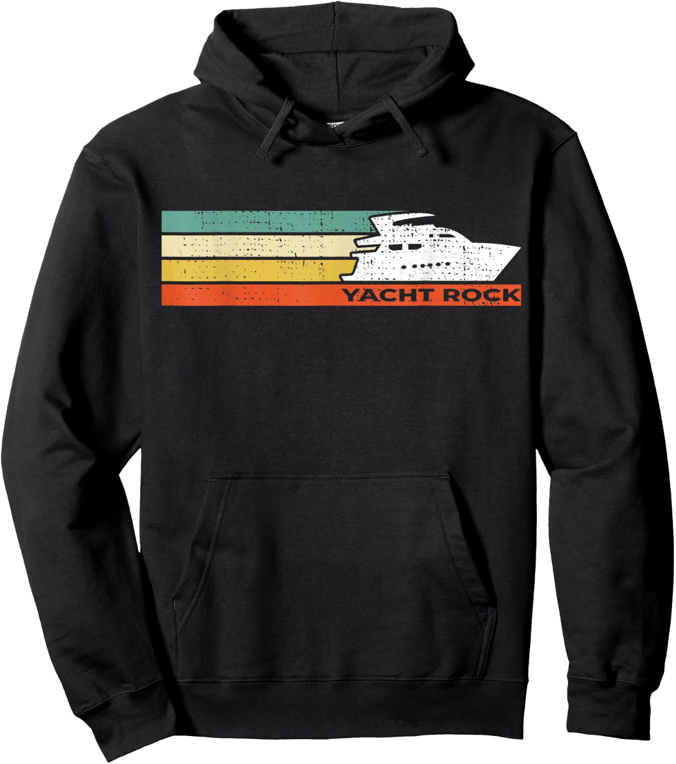 Distressed Retro Yacht Rock Hoodie - Hoodie | Black
