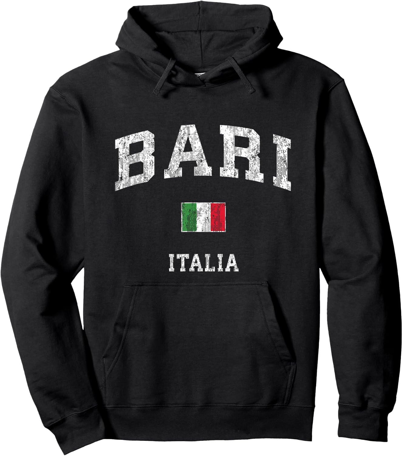 Bari Italy Vintage Italia Athletic Sports Design Hoodie - Hoodie | Black