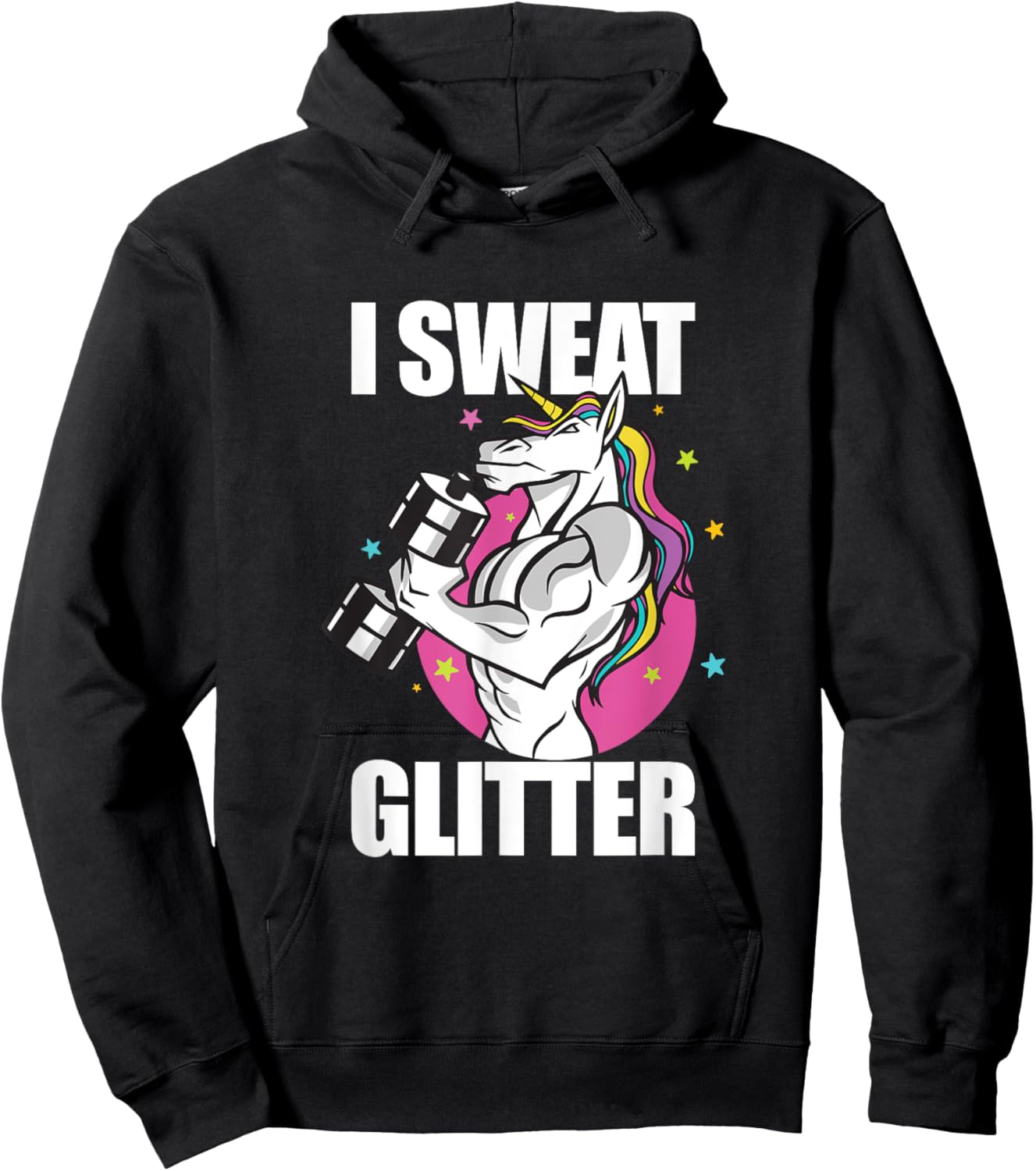 Funny Unicorn Weightlifting I Sweat Workout Gym Hoodie - Hoodie | Black