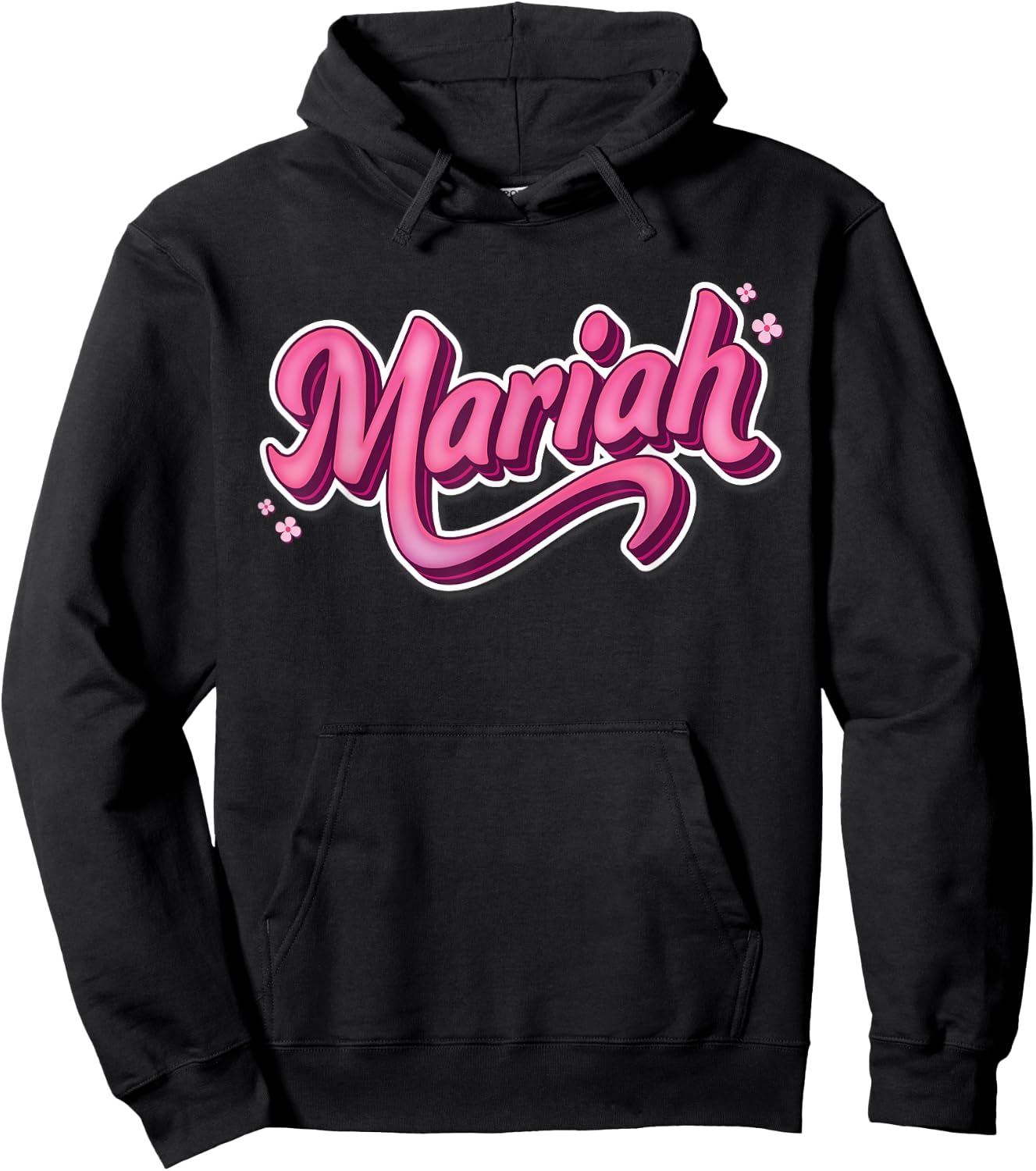 Mariah First Name Girl Vintage Style 70s 80s Personalized Hoodie - Hoodie | Black