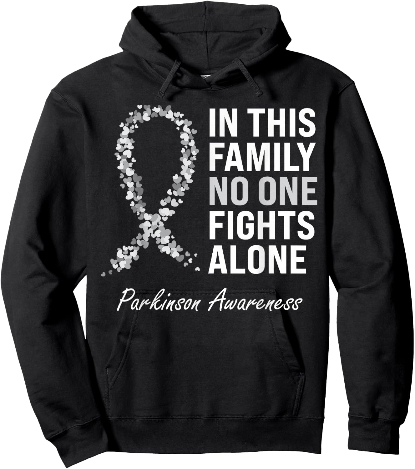 Parkinson Awareness Gray Ribbon Small Hoodie - Hoodie | Black