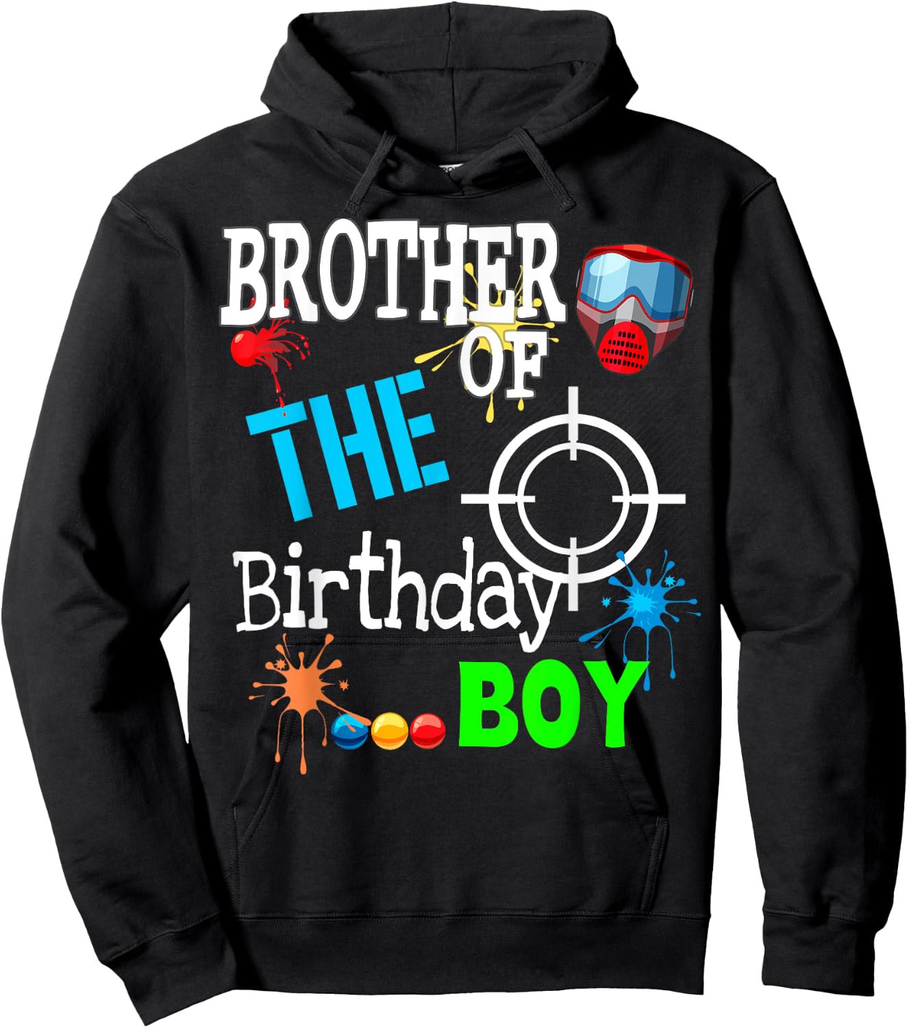 Paintball Birthday Matching Family Set Outfit Hoodie - Hoodie | Black