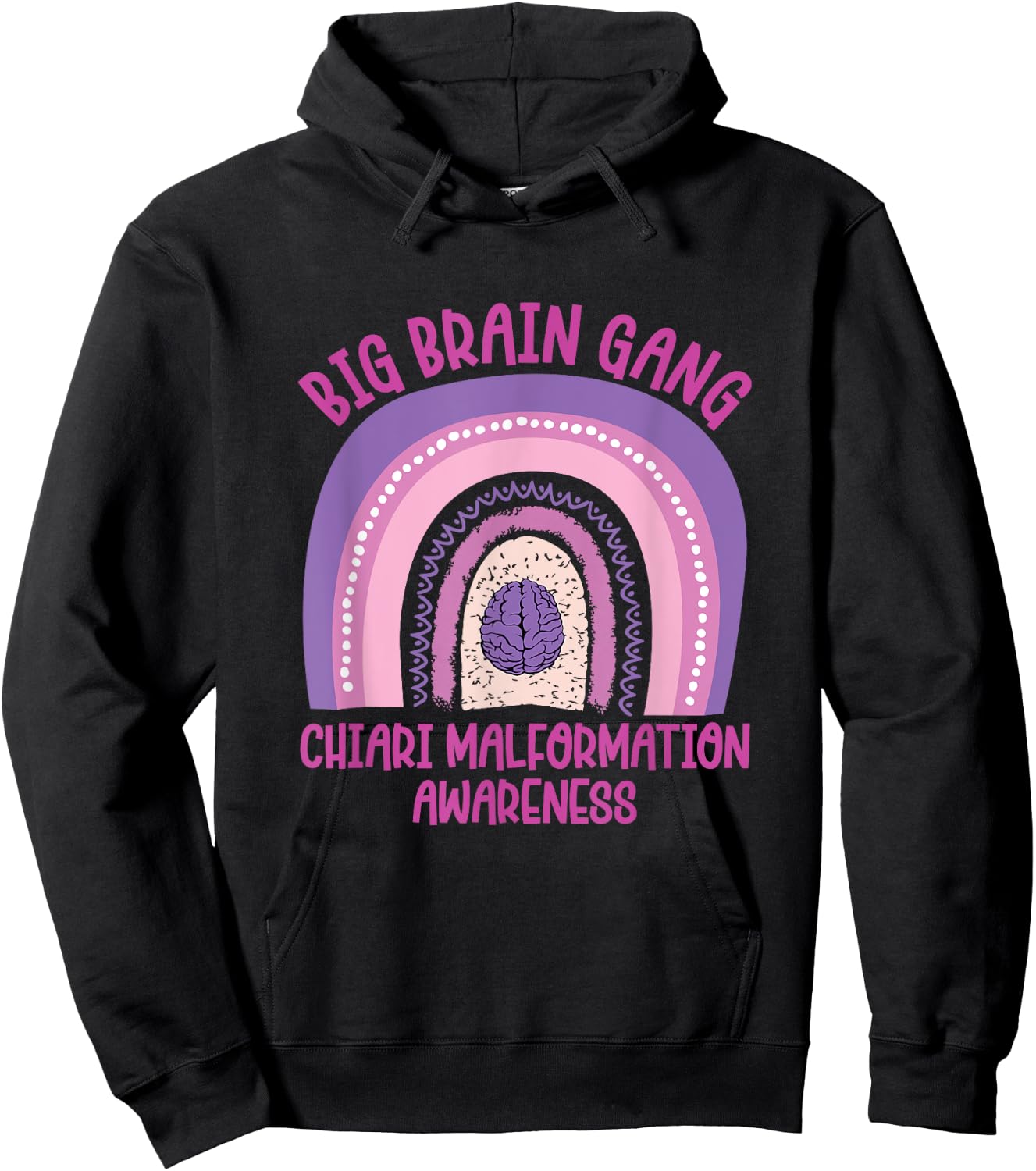 big brain gang Arnold Chiari Malformation awareness Hoodie - Hoodie | Black