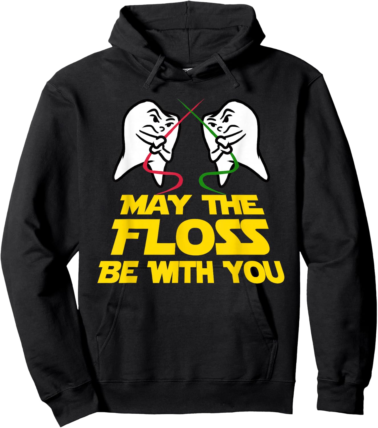 May The Floss Be with You Dental Hygienist Tooth Hoodie - Hoodie | Black