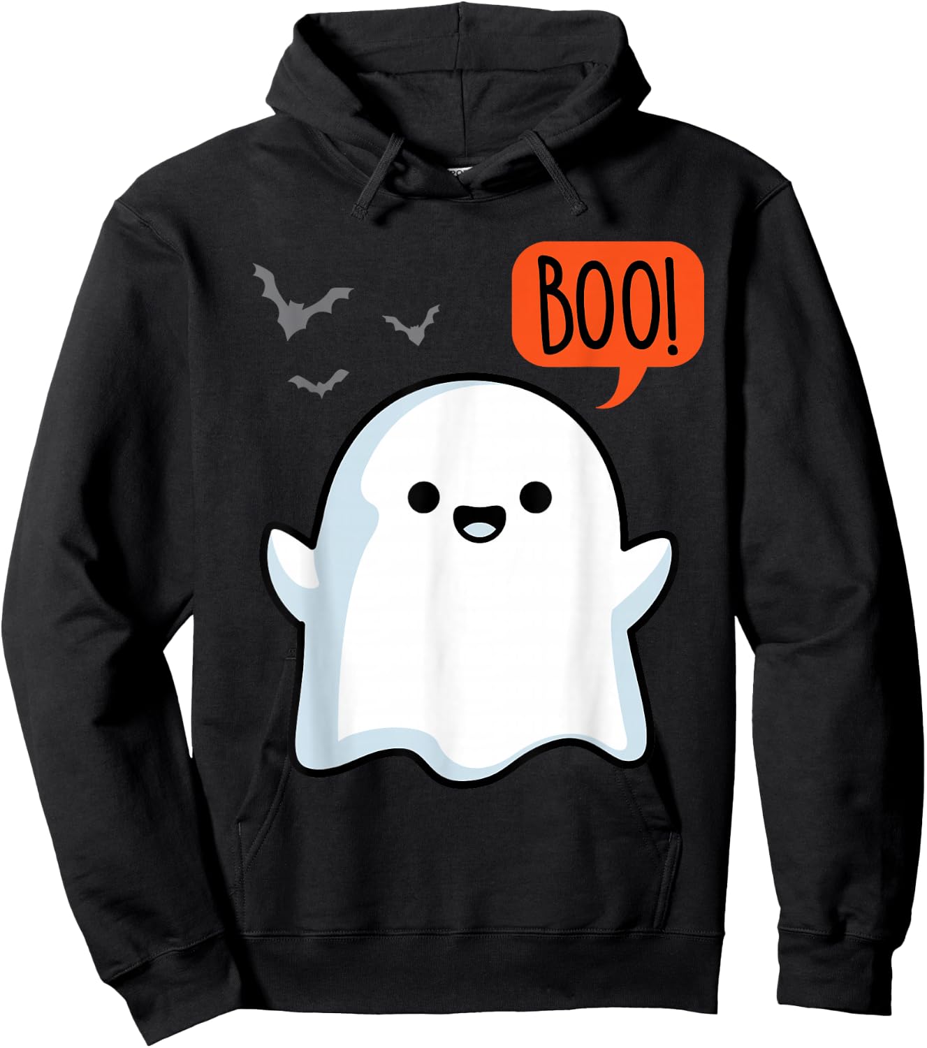Ghost Saying Boo Spooky Halloween Cute toddler boys girls Hoodie - Hoodie | Black