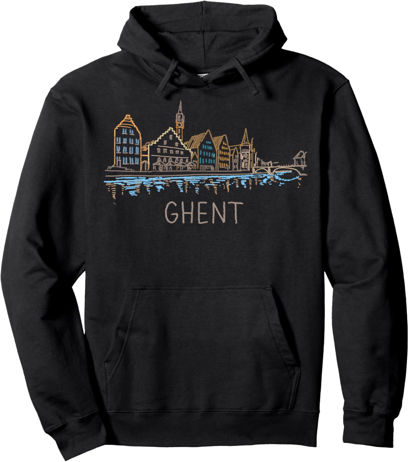 Gent Belgium Art Gift Men Women Hoodie - Hoodie | Black