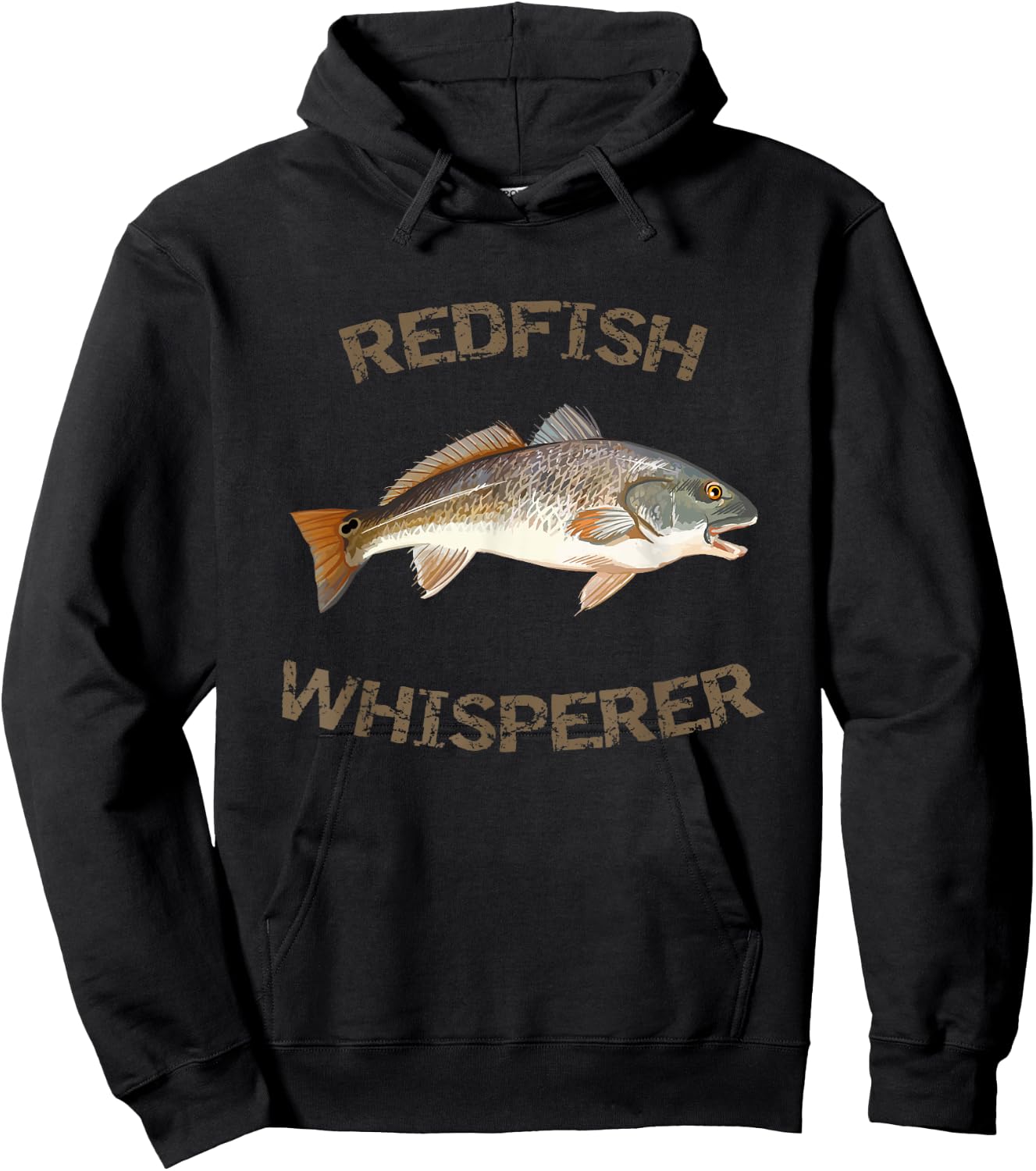 Redfish Whisperer Redfish | Red Drum Fish Shirt Hoodie - Hoodie | Black