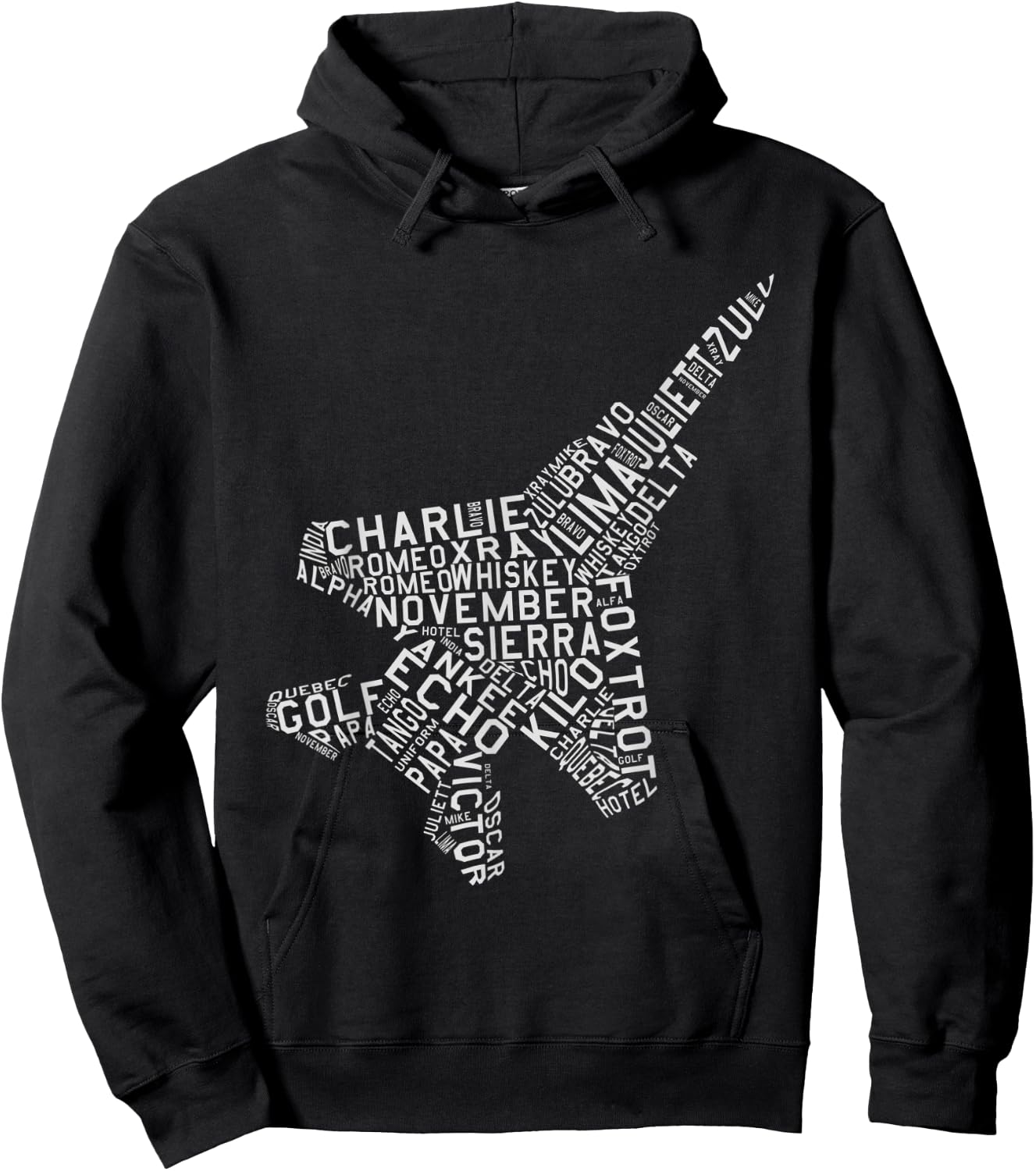 Jet Fighter Airplane Phonetic Alphabet Avgeek Pilot Hoodie - Hoodie | Black