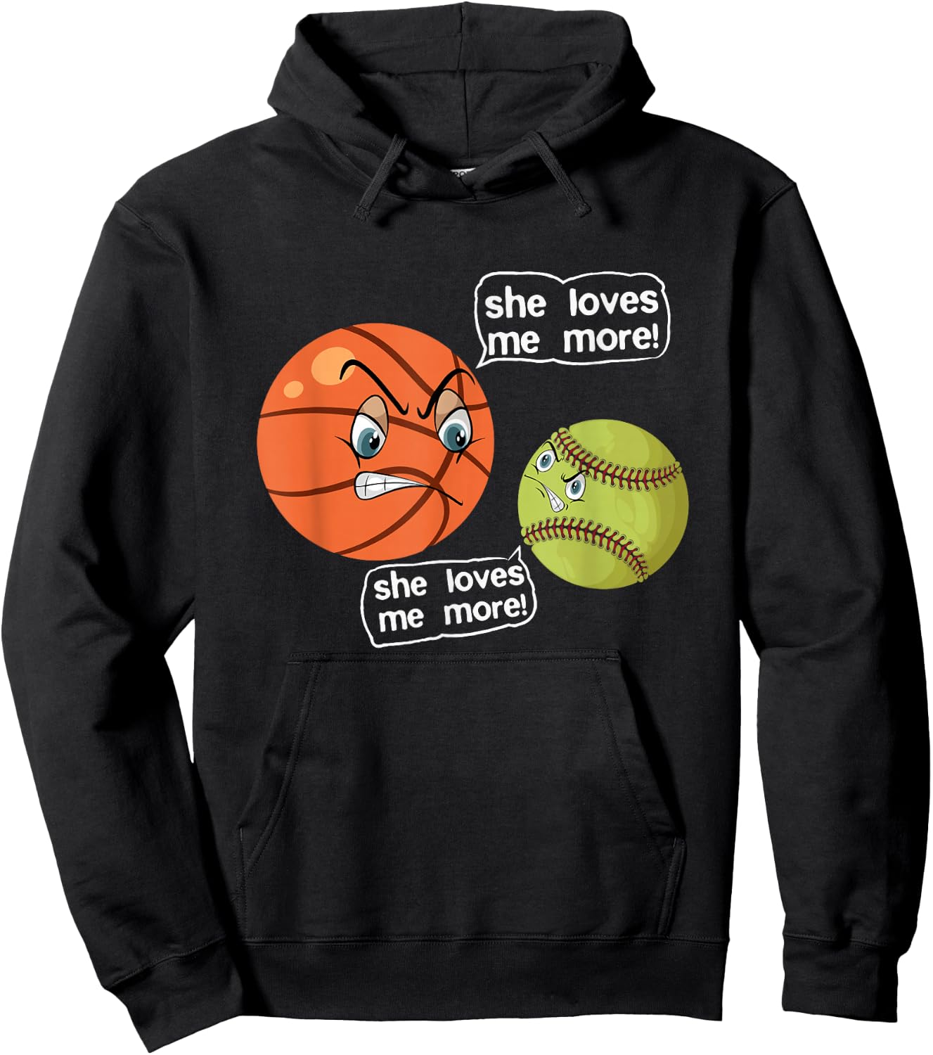 She Love Me More softball basketball Hoodie - Hoodie | Black