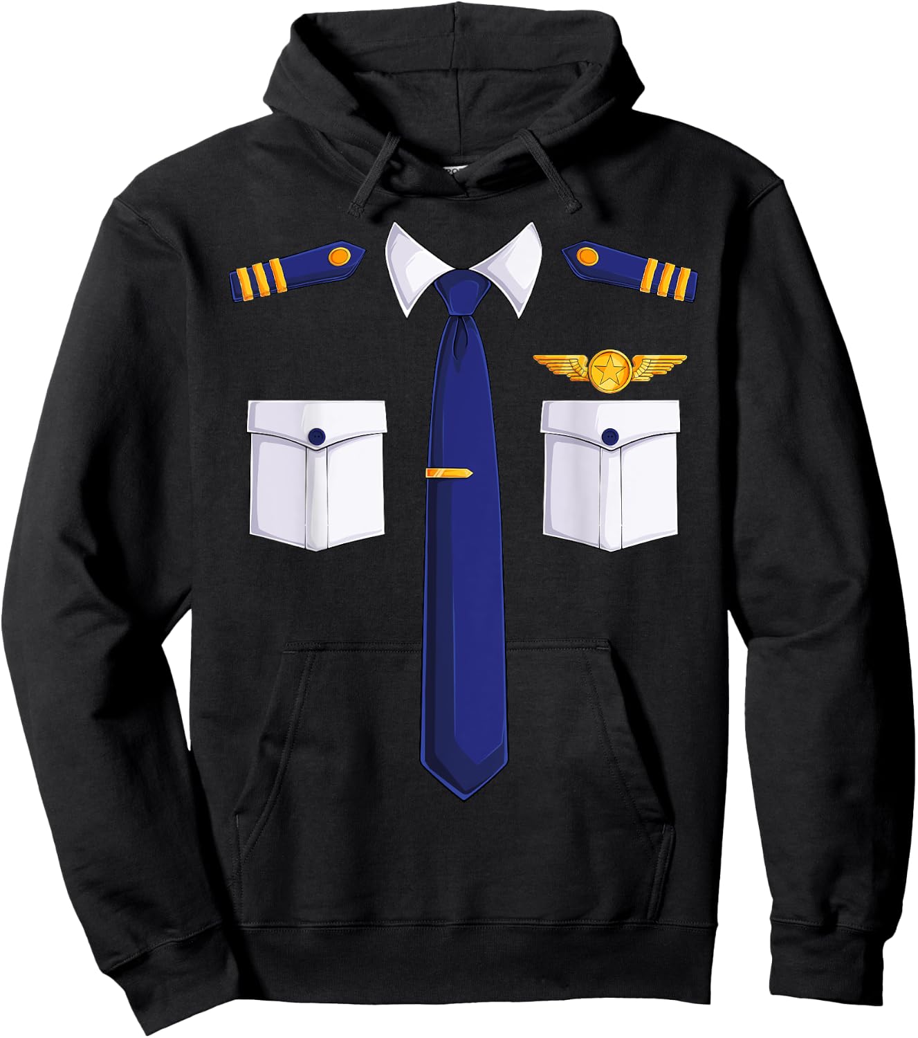 Funny Pilot Costume Airplane Kids Women Men Boys Halloween Hoodie - Hoodie | Black