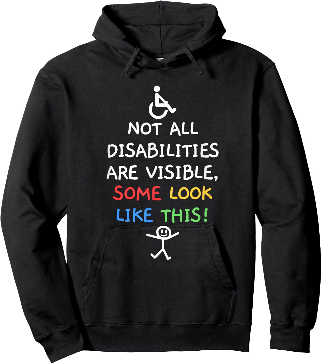 Not All Disabilities Are Visible Cool Invisible Disability Hoodie - Hoodie | Black