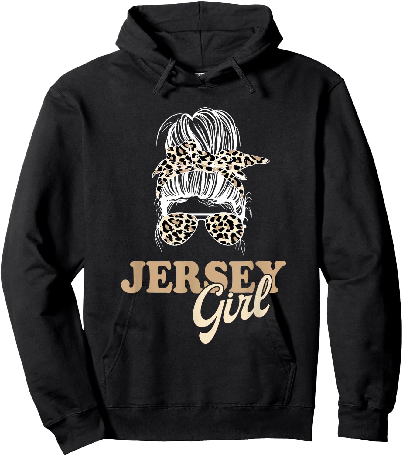 Jersey Girl Messy Bun Hoodie - Hoodie | Black