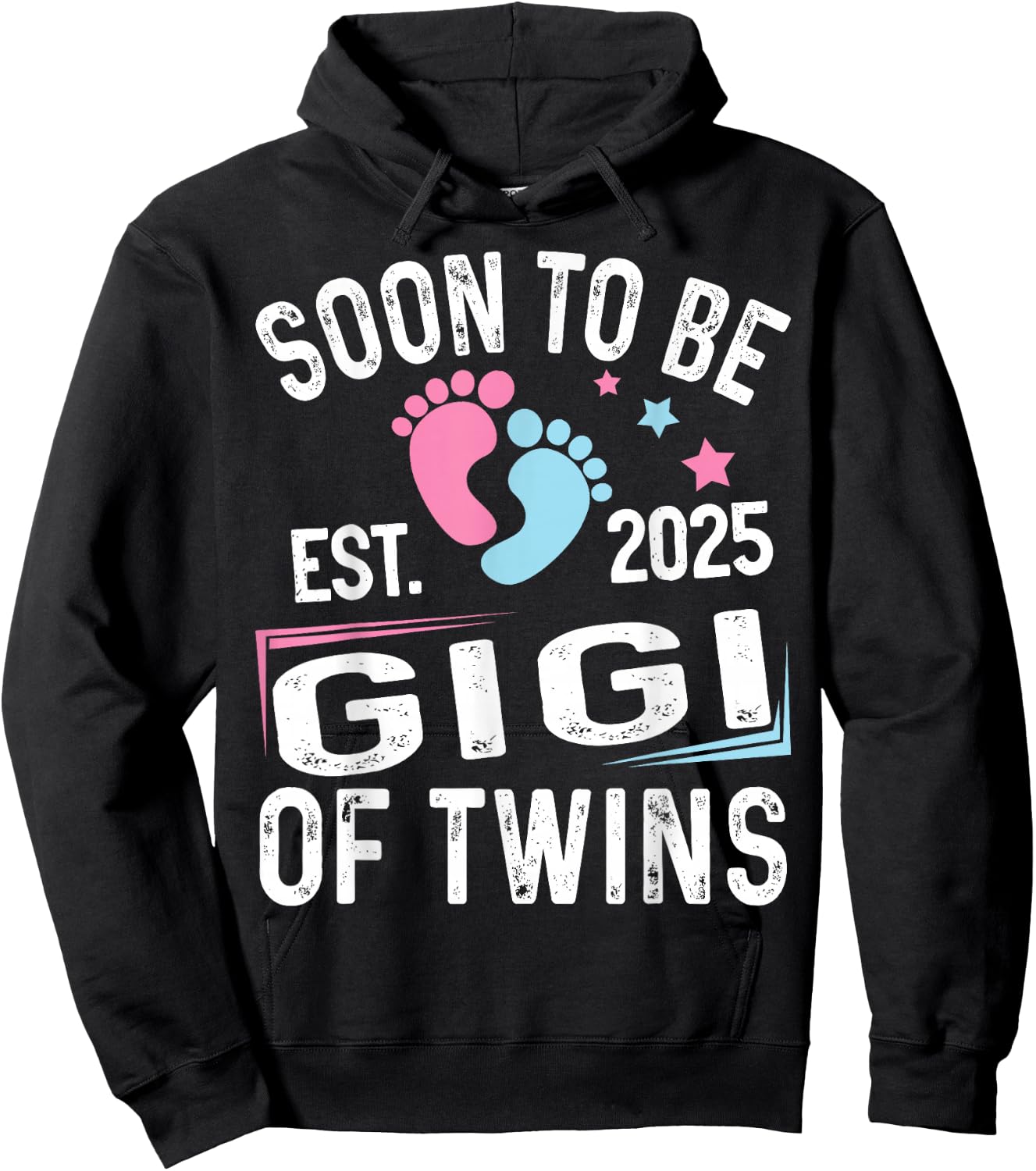 Soon To Be Gigi Of Twins Est. 2025 New Gigi Vintage Hoodie - Hoodie | Black