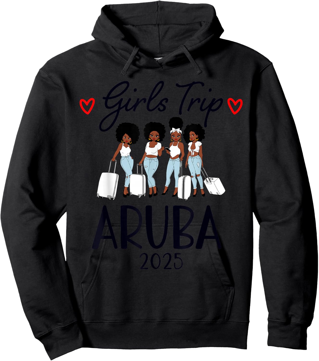 Girls Trip 2025 Aruba Caribbean Weekend Summer Hoodie - Hoodie | Black