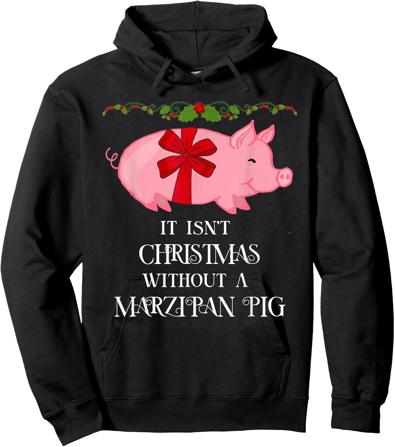 Funny Scandinavian Norwegian Marzipan Pig Christmas Hoodie - Hoodie | Black