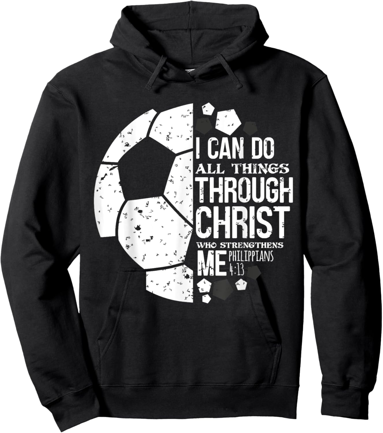 Christian Soccer Football Player Saying Gifts Men Women Kids Hoodie - Hoodie | Black