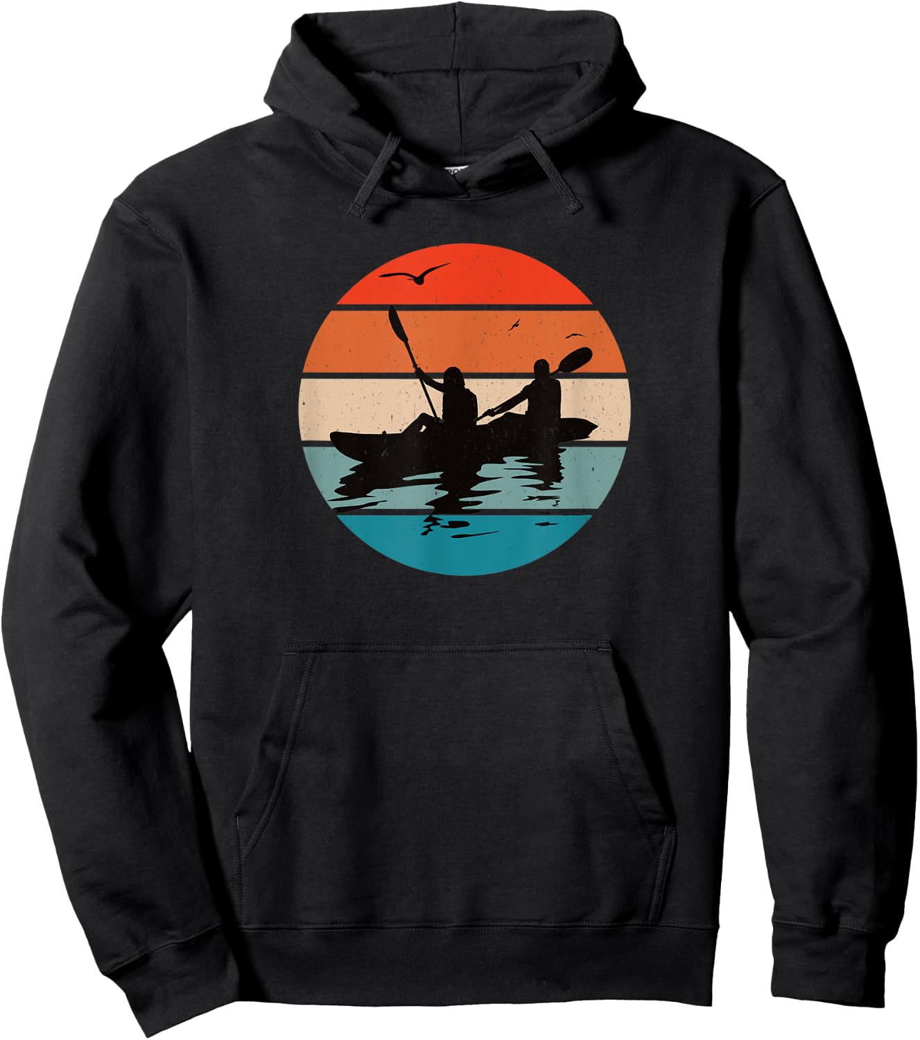Cool Tandem Kayak Retro Kayaking Hoodie - Hoodie | Black