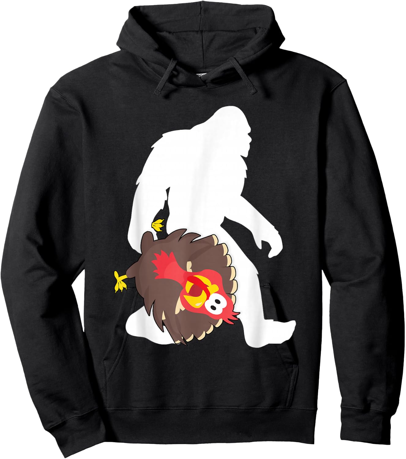 Bigfoot Funny Thanksgiving Turkey Sasquatch Hoodie - Hoodie | Black