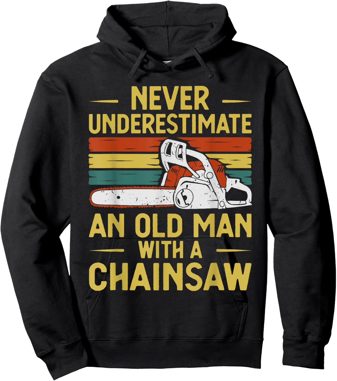 Funny Lumberjack Art Men Dad Chainsaw Arborist Wood Logger Hoodie - Hoodie | Black