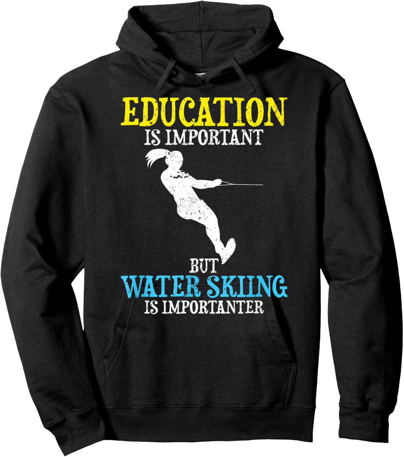 Education Is Important But Water Skiing Is Importanter Youth Hoodie - Hoodie | Black