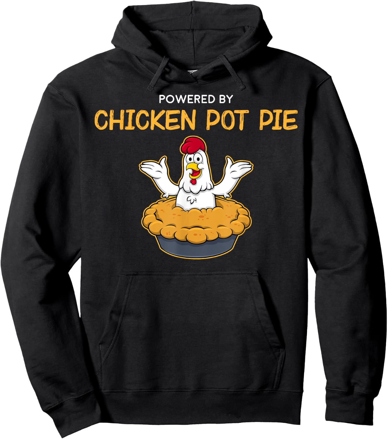 Funny Powered by Chicken Pot Pie American Food Hoodie - Hoodie | Black