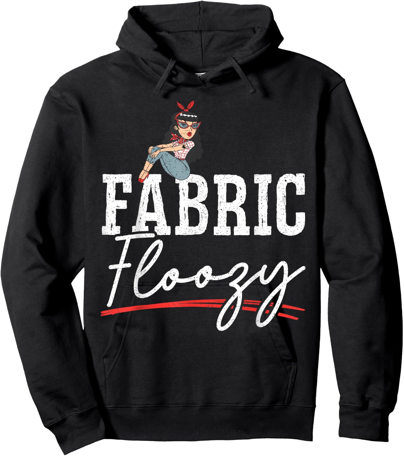 Fabric Floozy Quilting Sewing Machine Patchwork Handcrafts Hoodie - Hoodie | Black