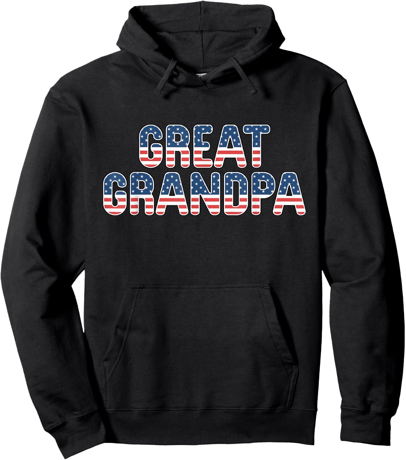 Great Grandpa American Flag Patriotic USA 4th of July Hoodie - Hoodie | Black