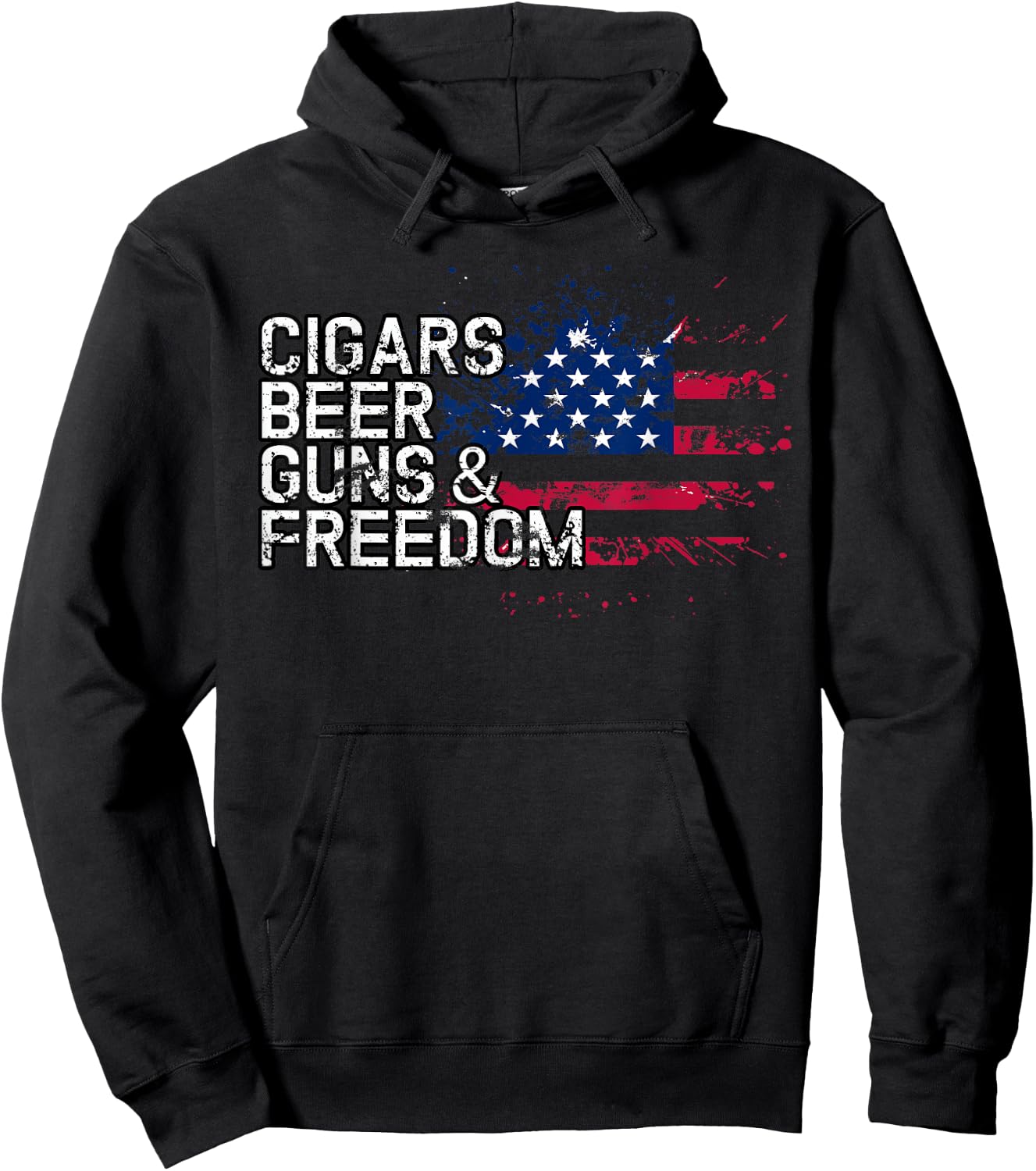 Cigars Beer Guns & Freedom Beers Bar Hoodie - Hoodie | Black