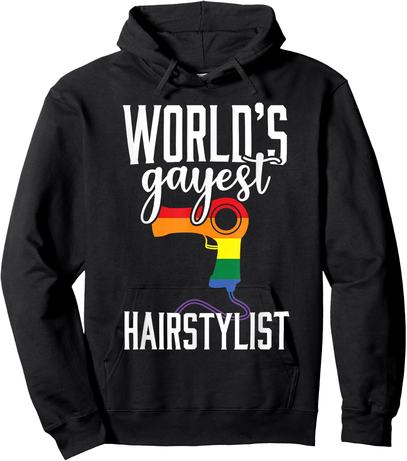 Gay Hairstylist Funny LGBT Pride Hairdresser Barber Hoodie - Hoodie | Black