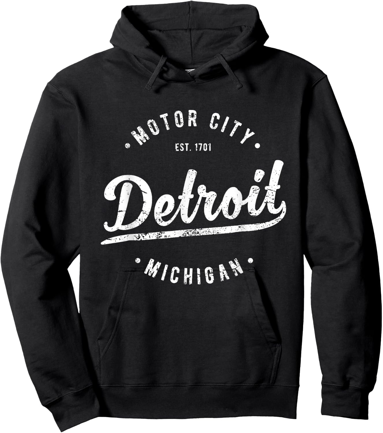 Vintage Detroit Motor City Souvenir Merch Retro Detroit Hoodie - Hoodie | Black