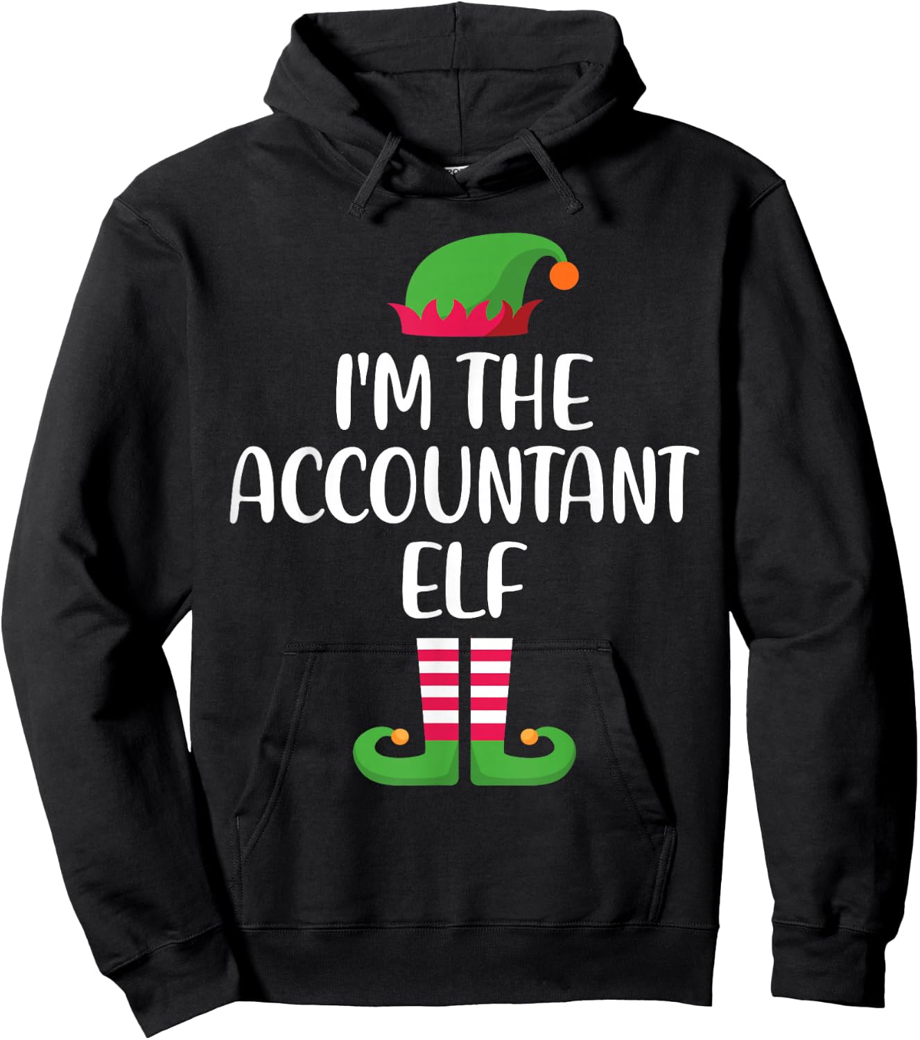 Accountant Elf Family Matching Christmas Group Funny Xmas Hoodie - Hoodie | Black