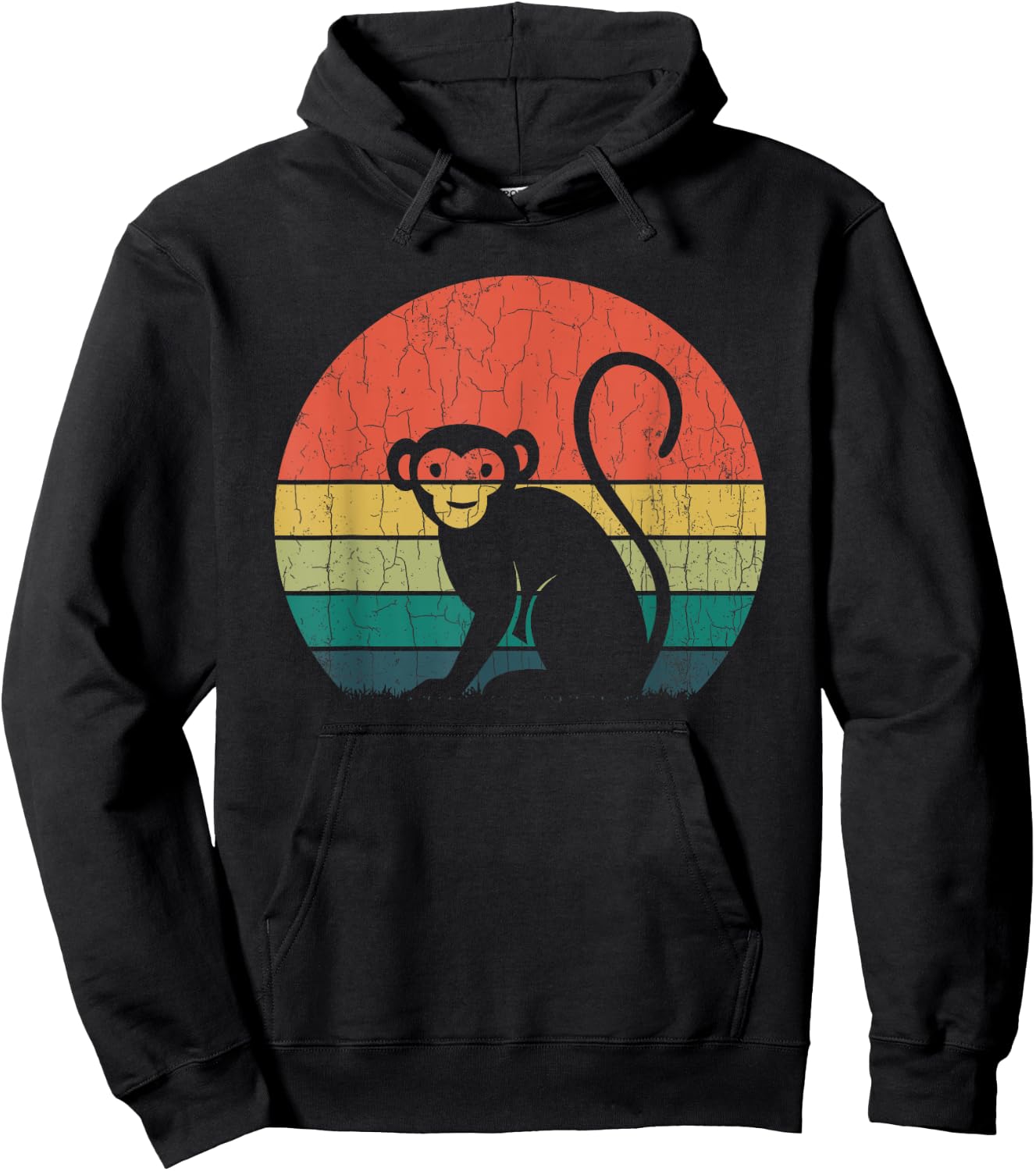 Retro Vintage Chimpanzee Funny Monkey Animal Lover Graphic Hoodie - Hoodie | Black