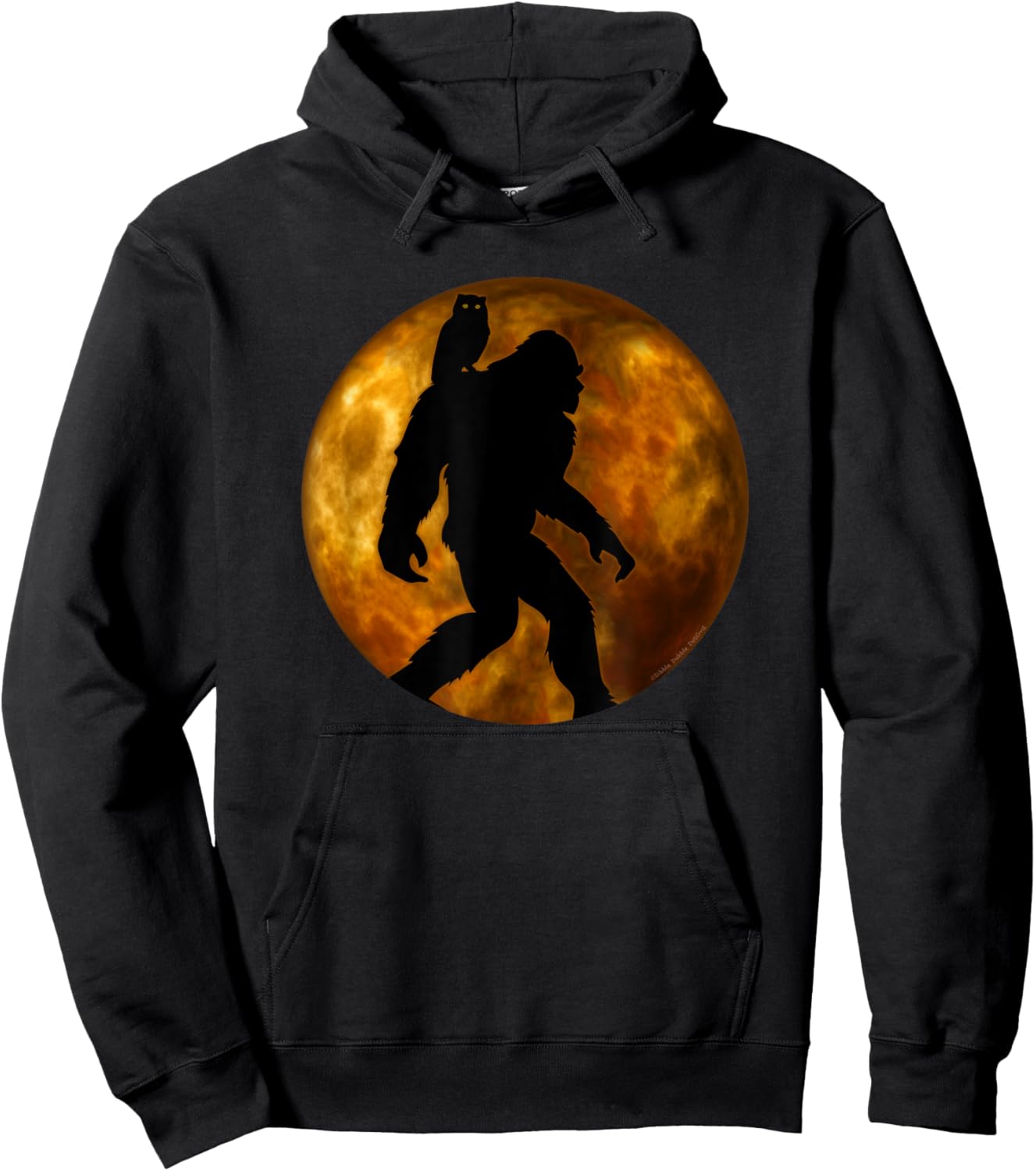 Cool Bigfoot Lovers Design with Full Moon - Bigfoot Hoodie - Hoodie | Black