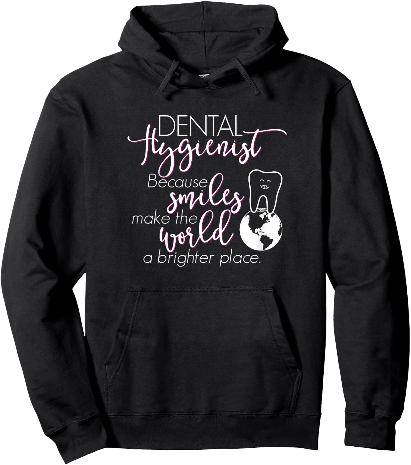 RDH Dental Hygienist Shirt Gift, Smiles World Brighter Hoodie - Hoodie | Black