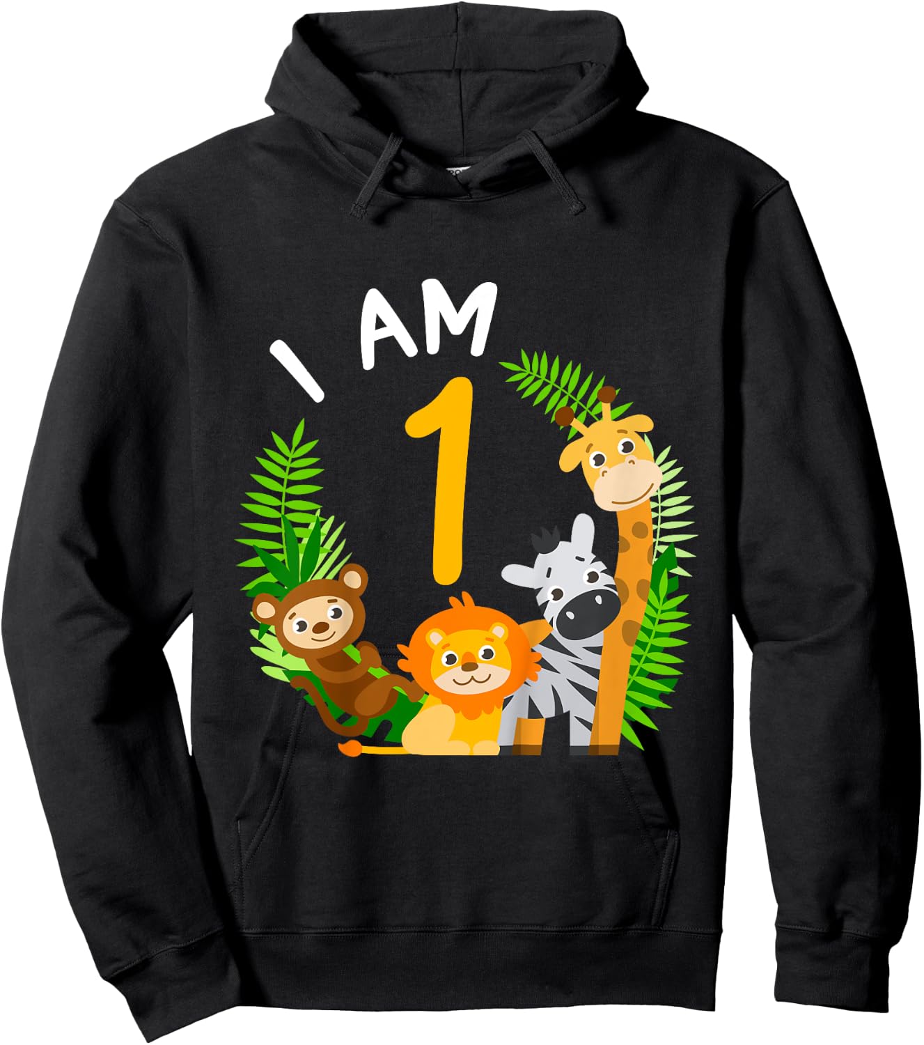 1st Birthday Children's Birthday First Birthday Jungle Hoodie - Hoodie | Black