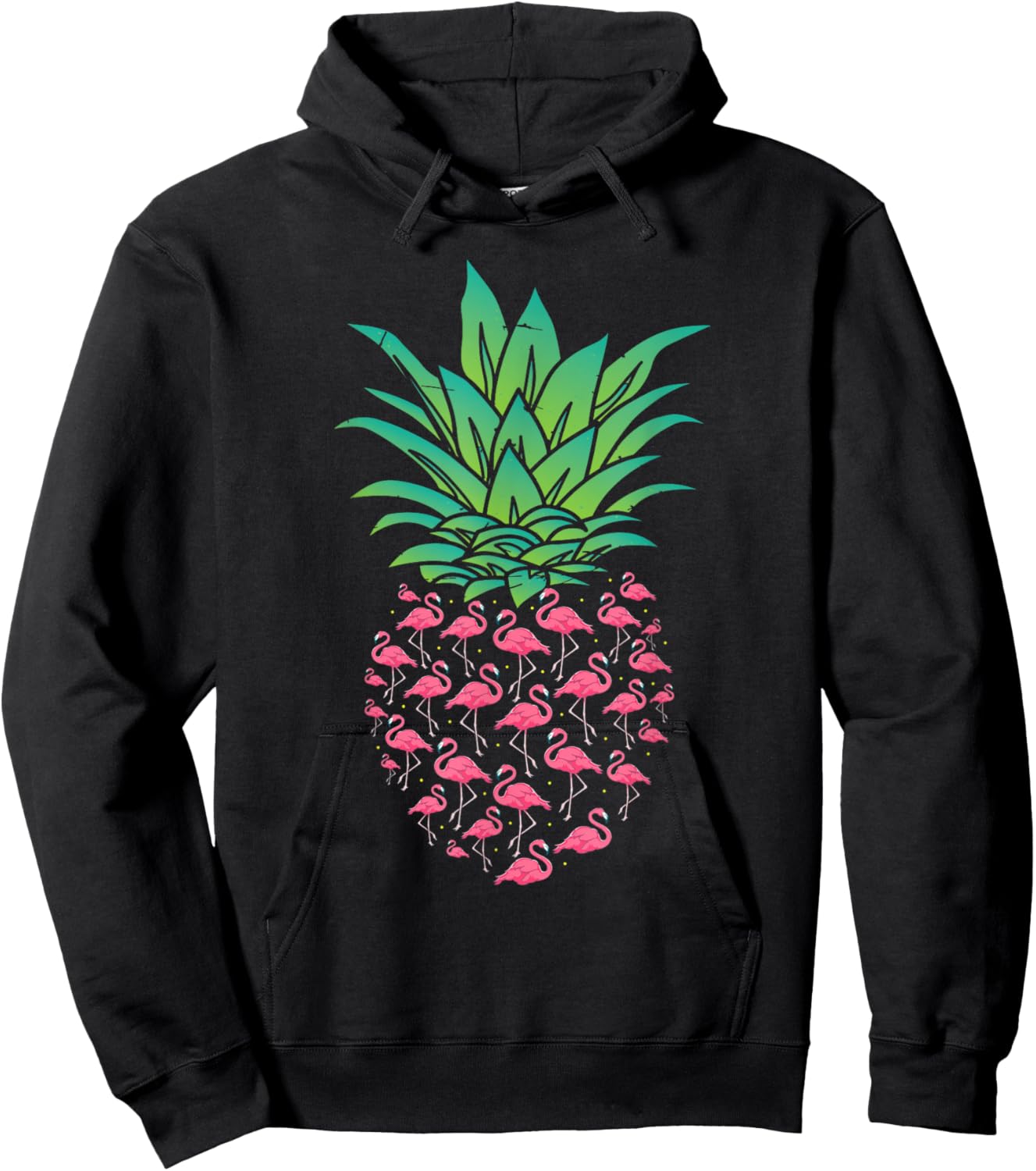 Animal Flamingo Lover Exotic Bird Pineapple Flamingo Hoodie - Hoodie | Black
