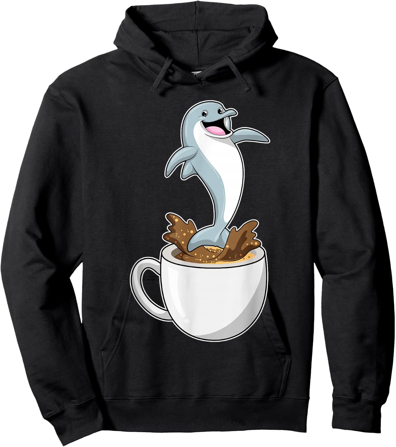 Dolphin Coffee Mug Hoodie - Hoodie | Black