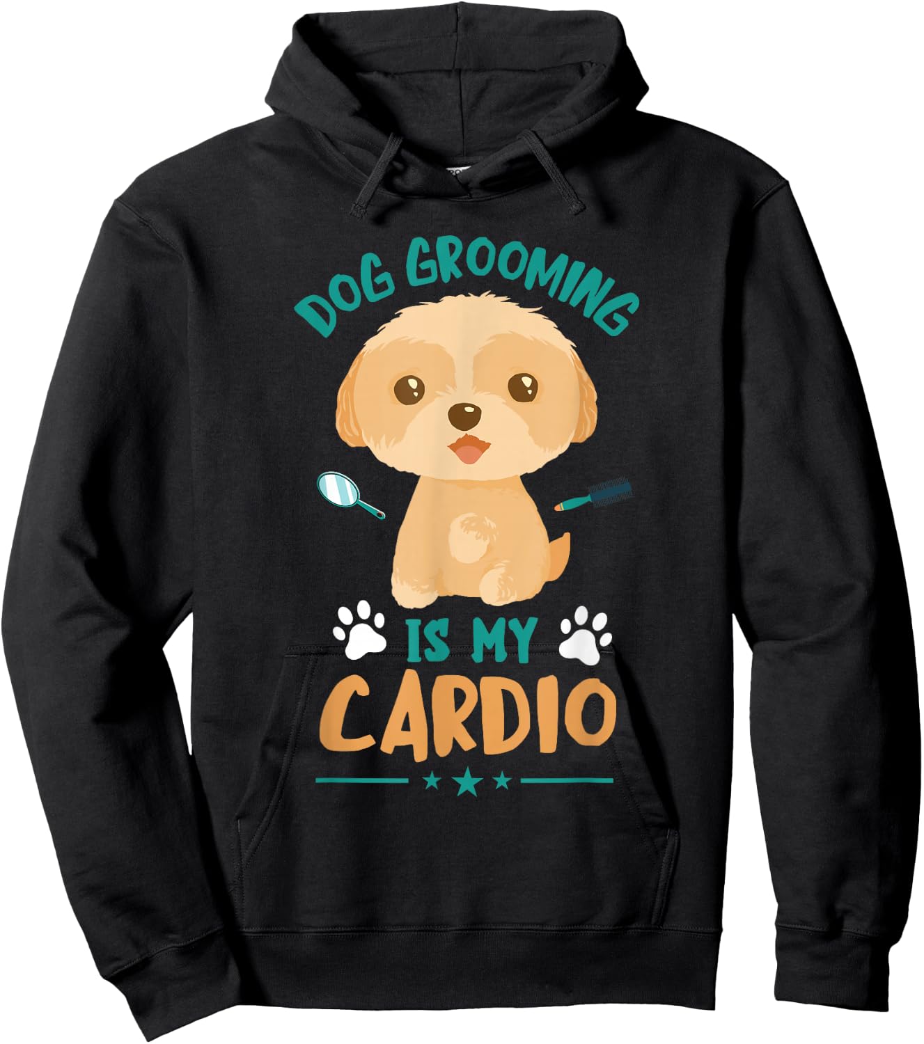Dog Grooming Is My Cardio Dog Grooming Dog Groomer Hoodie - Hoodie | Black