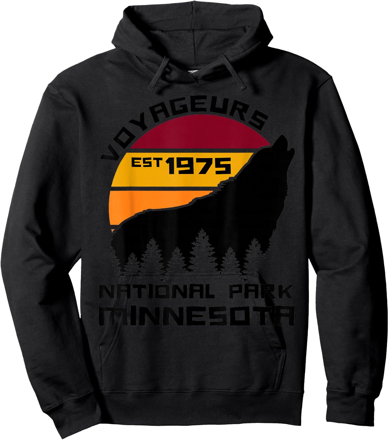 Voyageurs National Park Minnesota Wolf Nature Outdoors Hoodie - Hoodie | Black