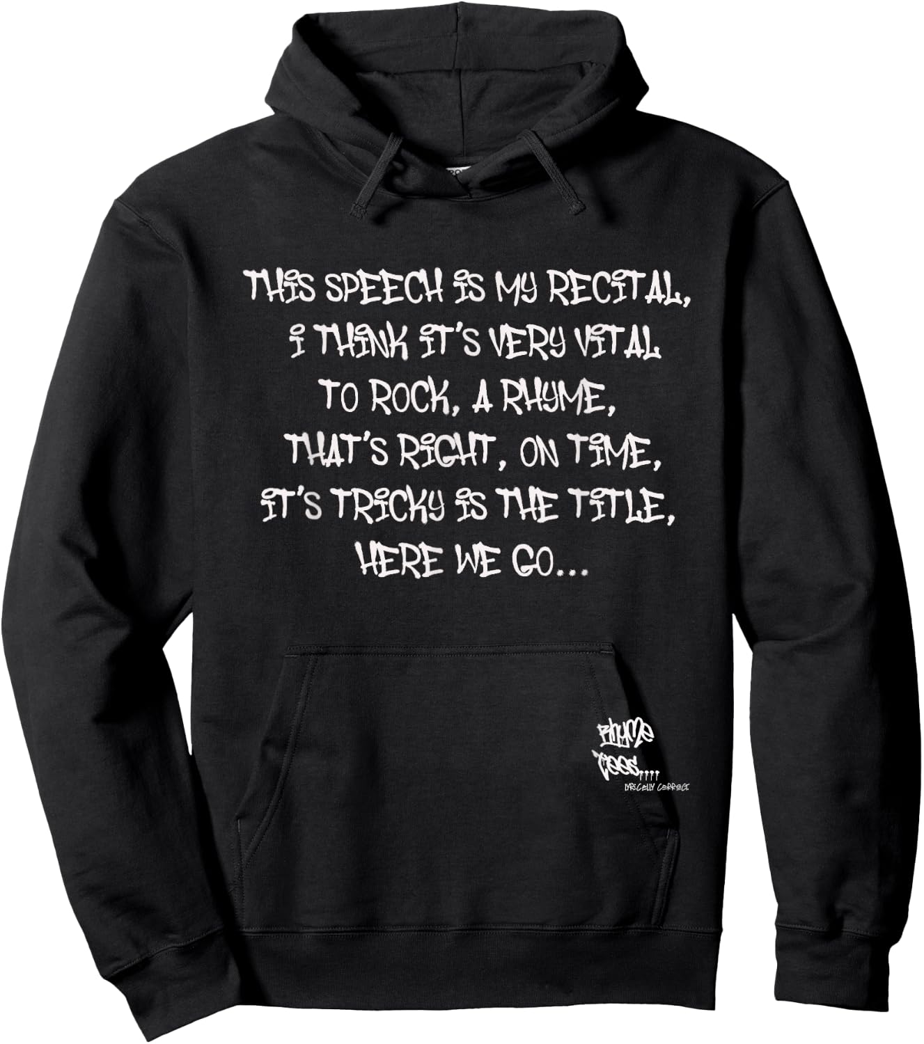 Old School Rap Hip HOP Merch It's Tricky Quote 80's DMC Hoodie - Hoodie | Black