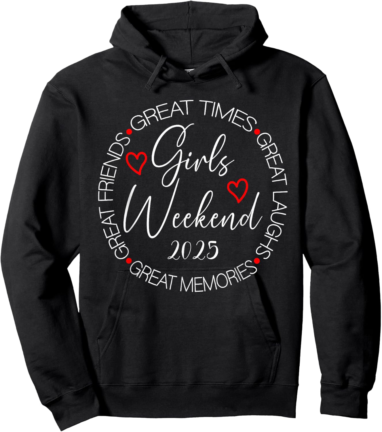 Girls Trip 2025 Weekend Vacation Matching Group Hoodie - Hoodie | Black